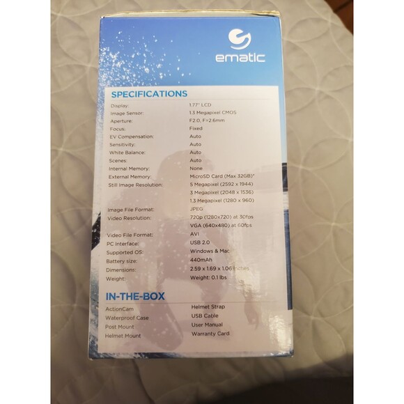 Ematic action cam NEW IN BOX - Picture 4 of 4